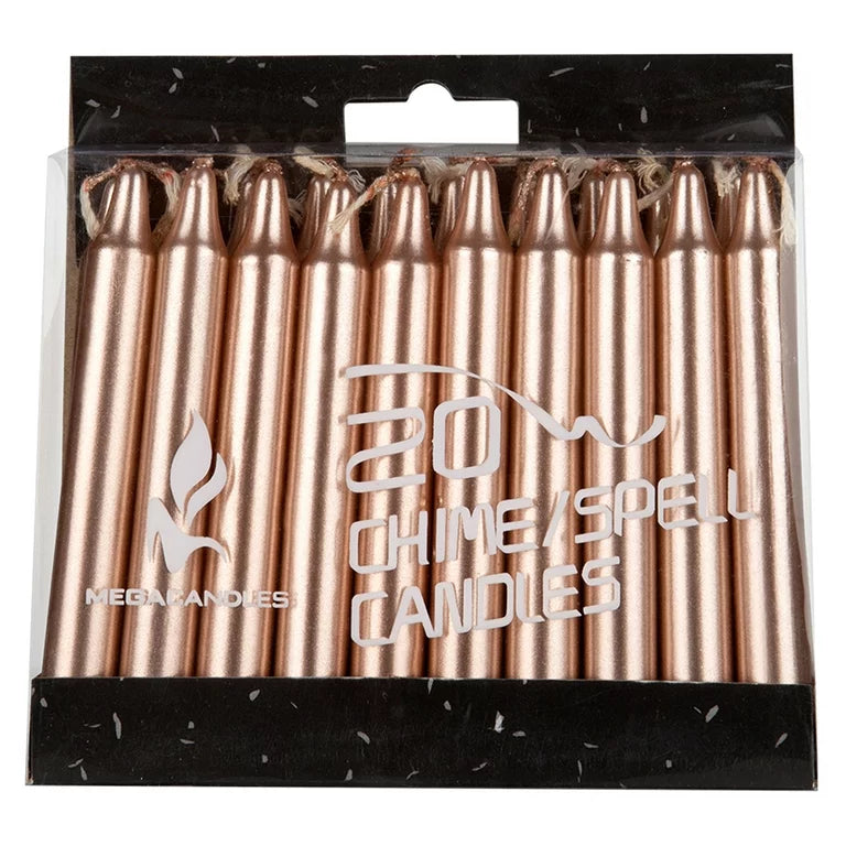 20 Rose Gold Chime/Spell Candles 4” - Lighten Up Shop