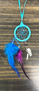 Dreamcatcher w/ Crystal 1.5” Turquoise - Lighten Up Shop
