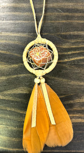Dreamcatcher w/ Crystal 1.5” Tan