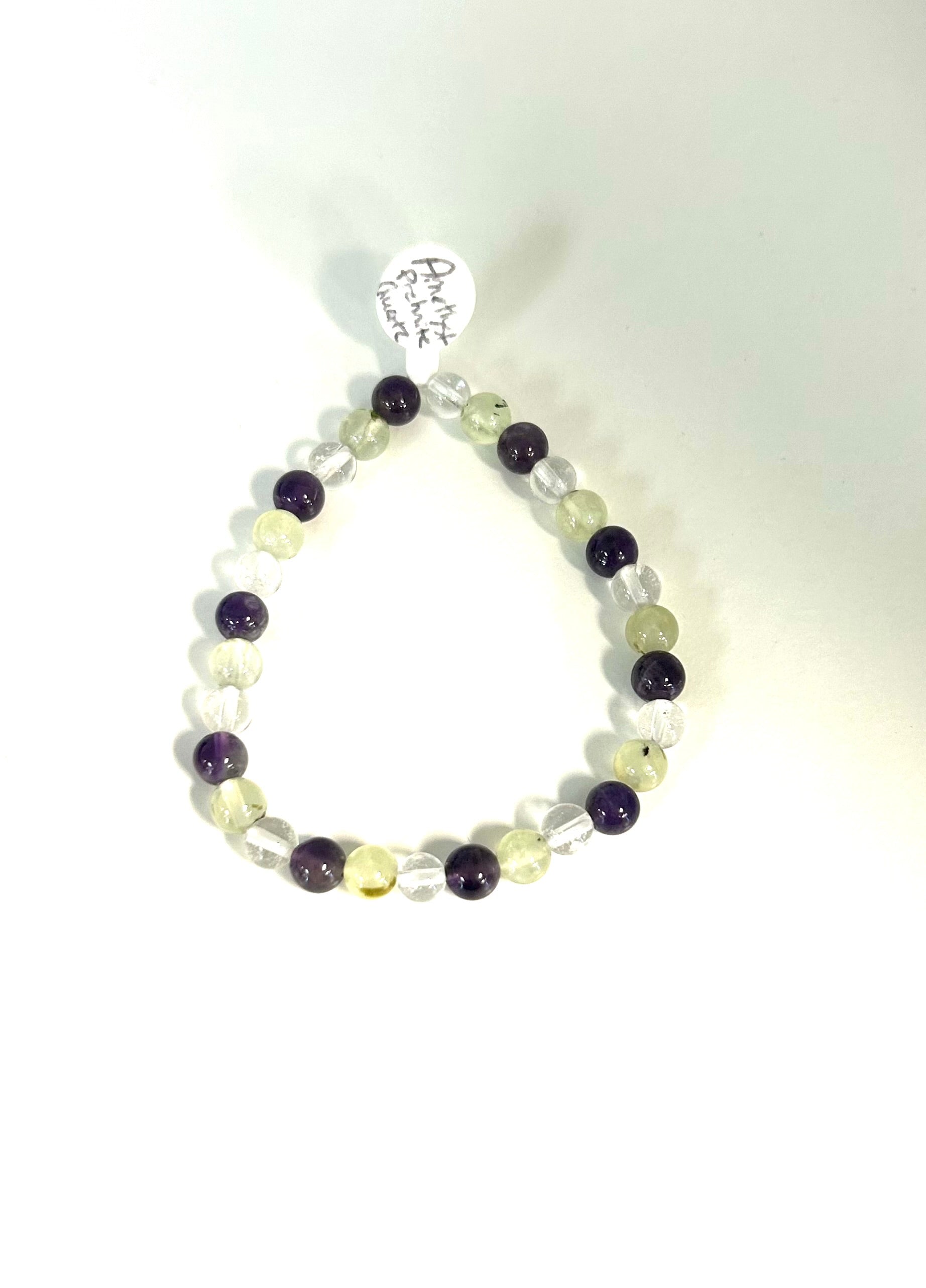 Amethyst, Prehnite, Quartz Bracelet - Lighten Up Shop