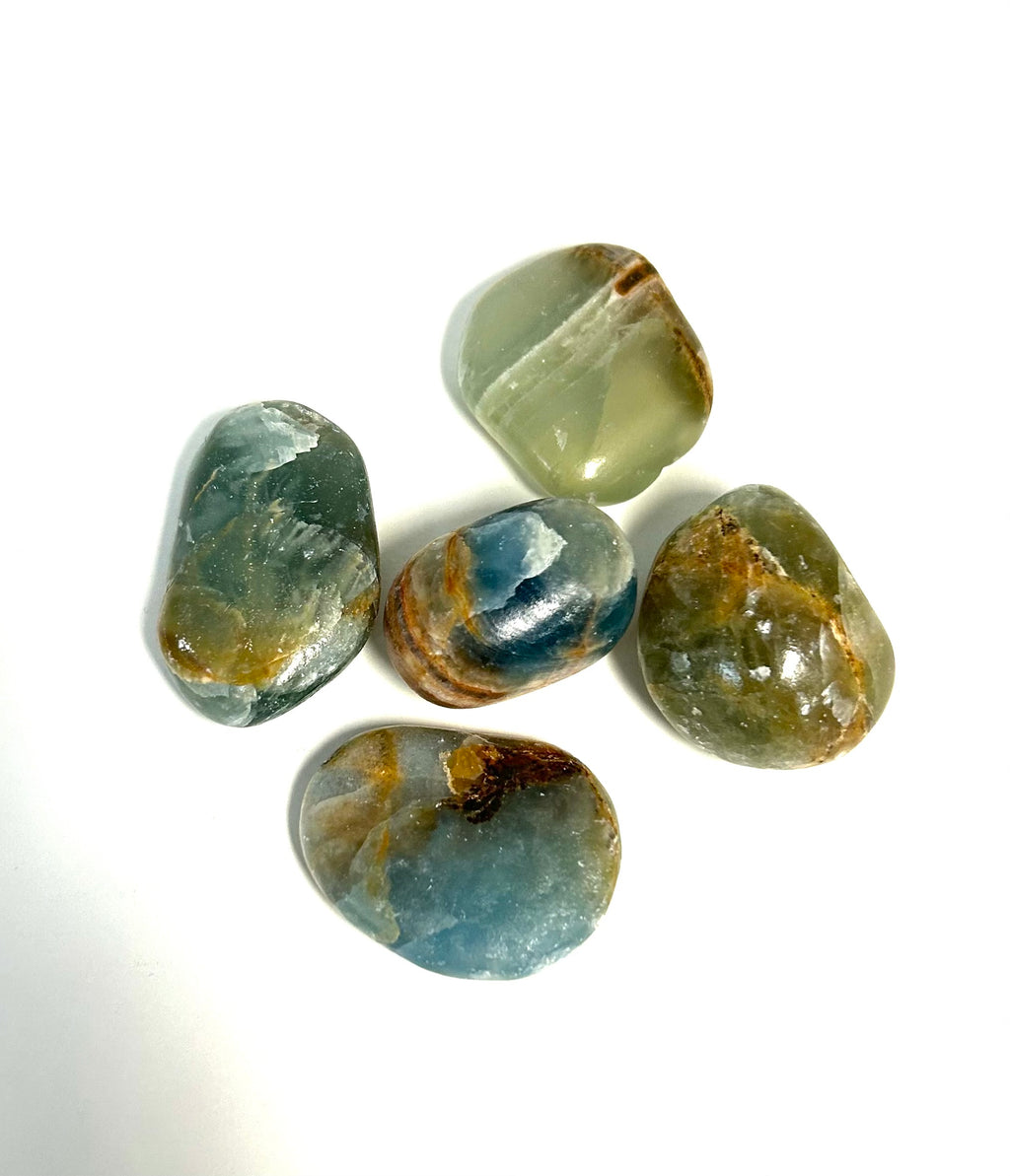Aquatine Blue Calcite Tumbled Loose - Lighten Up Shop