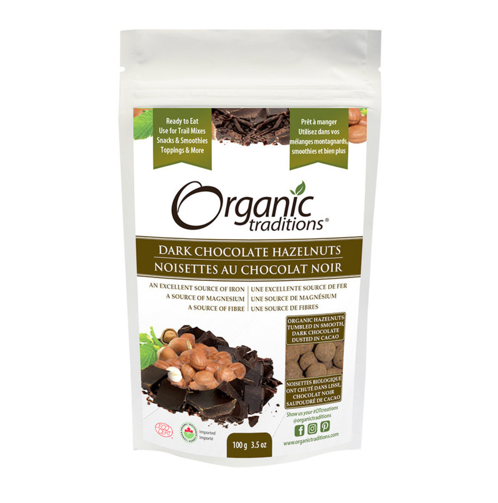 Organic Traditions Dark Chocolate Hazelnuts 100g - Lighten Up Shop