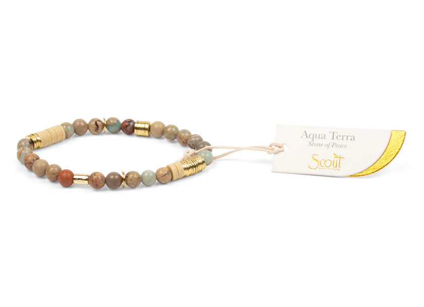 Stone Stacking Bracelet - Aqua Terra - Lighten Up Shop