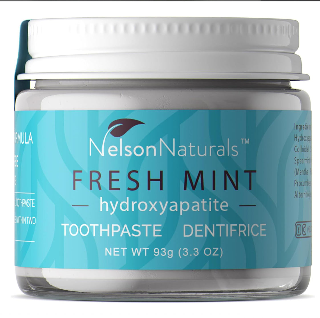 Nelson Naturals Hydroxyapatite Toothpaste - Fresh Mint 93g