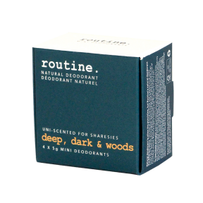 Routine Deodorant - Deep, Dark & Woods (4 x 5g mini) - Lighten Up Shop