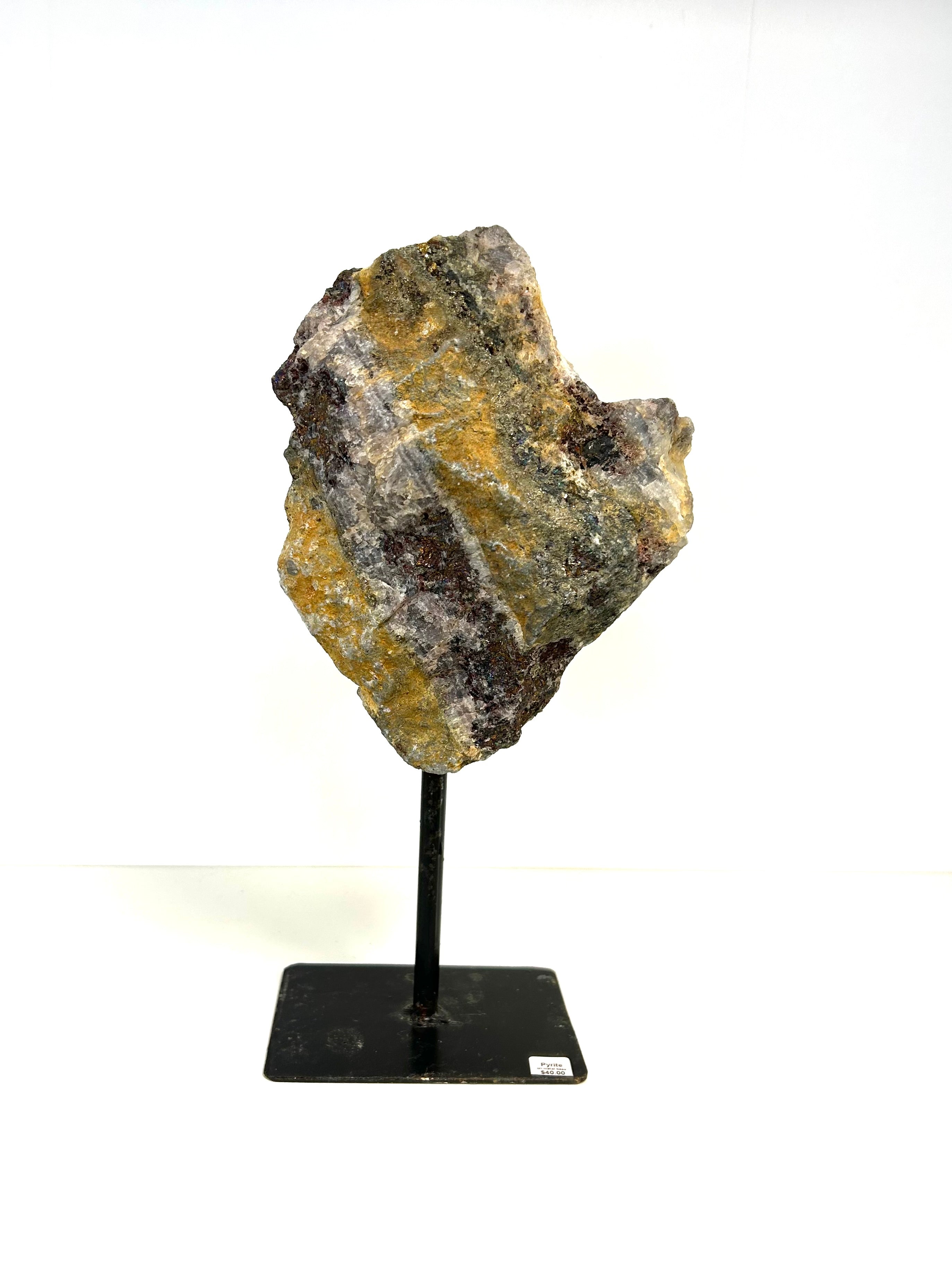 Pyrite on Metal Base - Lighten Up Shop