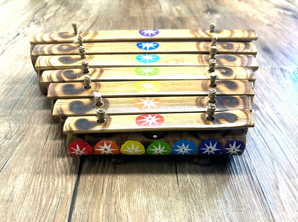 Bamboo Hand Painted Xylophone - Chakra - Lighten Up Shop