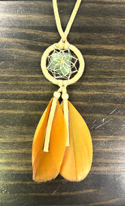 Dreamcatcher w/ Crystal 1.5” Tan