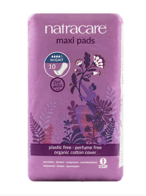 Natracare Maxi Pads (Night time) - Lighten Up Shop