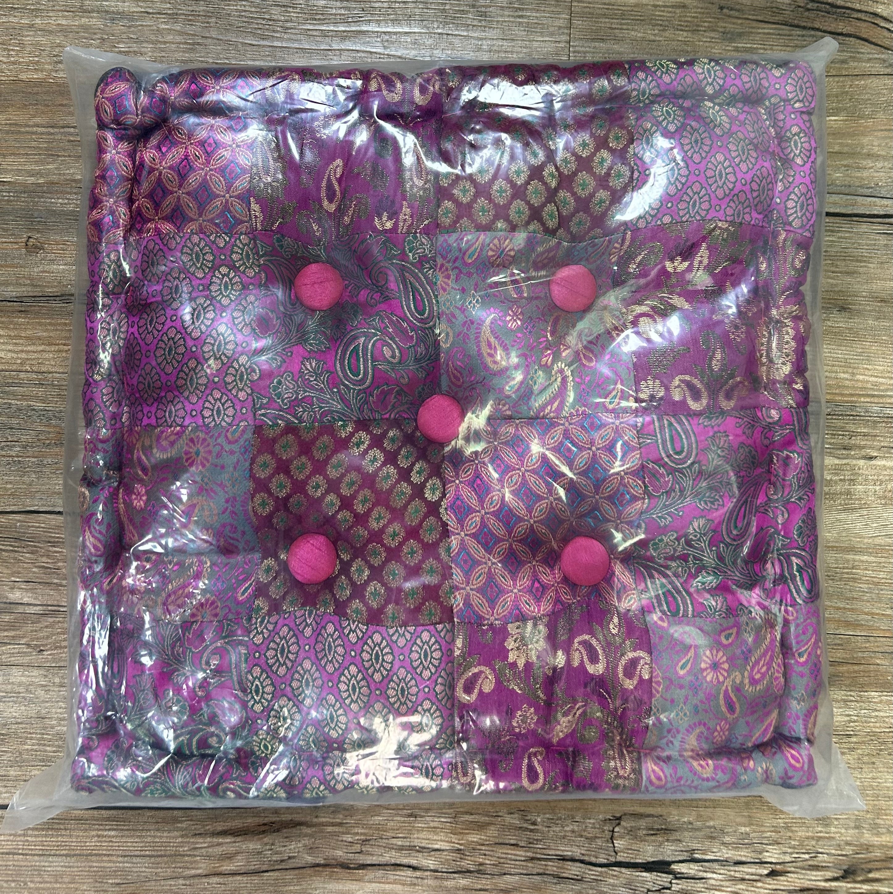 Meditation Cushion Square - Burgundy - Lighten Up Shop