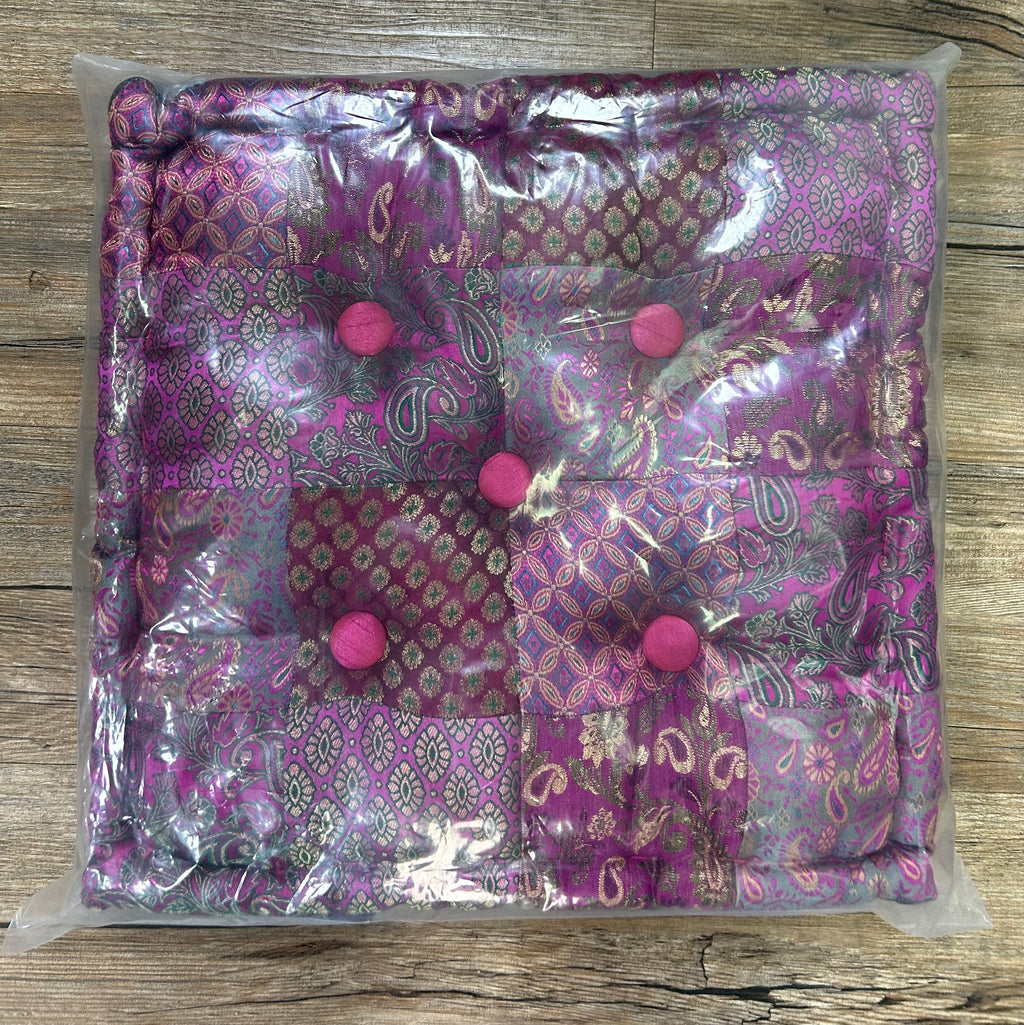 Meditation Cushion Square - Burgundy - Lighten Up Shop