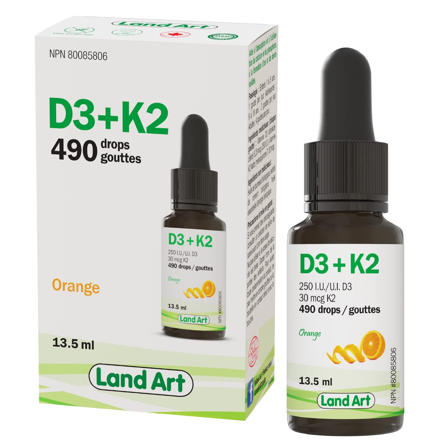 Land Art D3 & K2 Drops 13.5ml - Lighten Up Shop