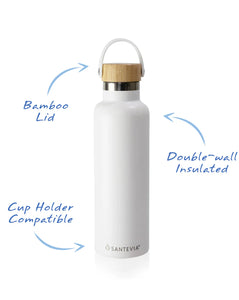 Santevia Stainless Steel Water Bottle 750ml - Lighten Up Shop