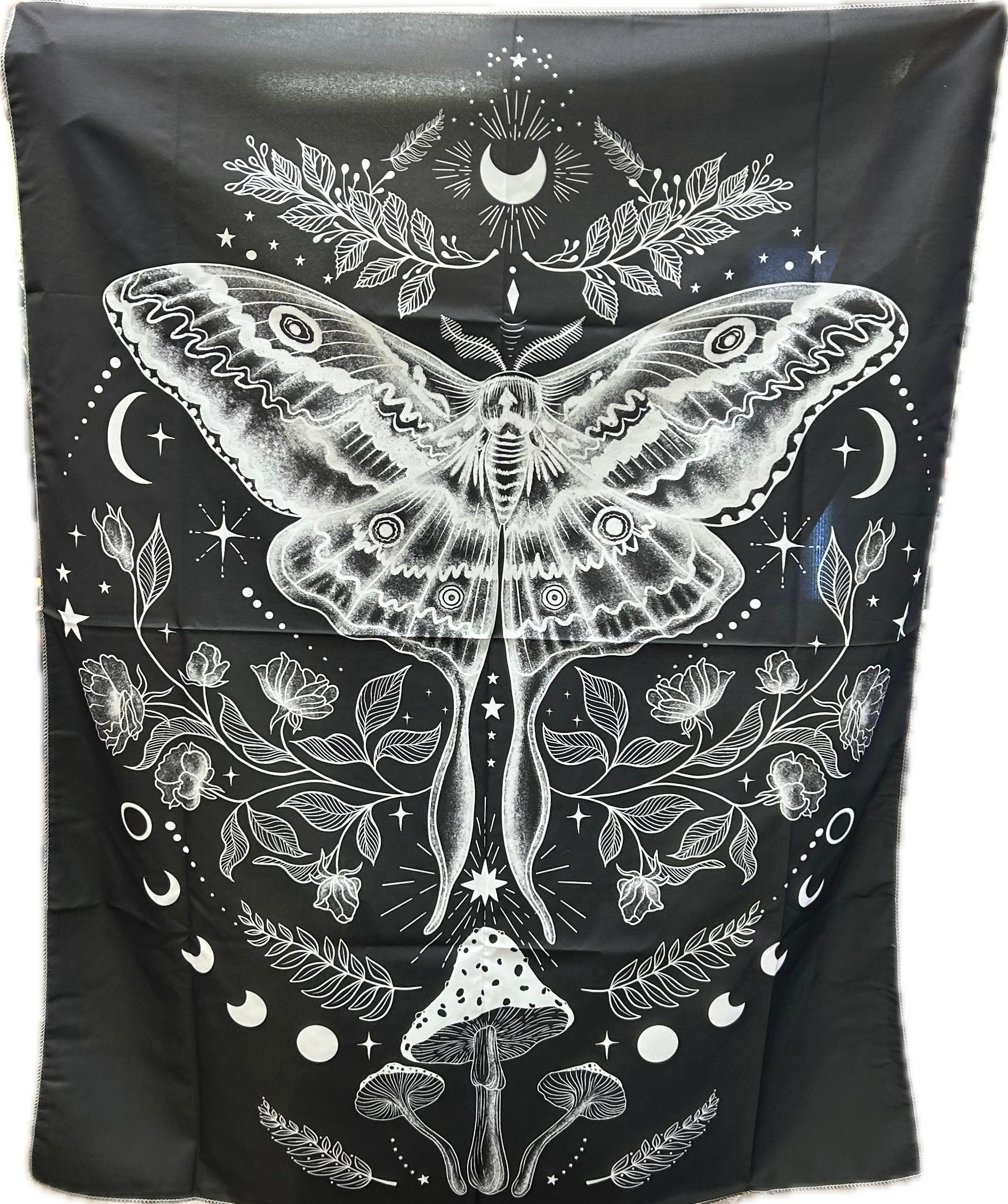 Black Boho Moth Tapestry - Lighten Up Shop