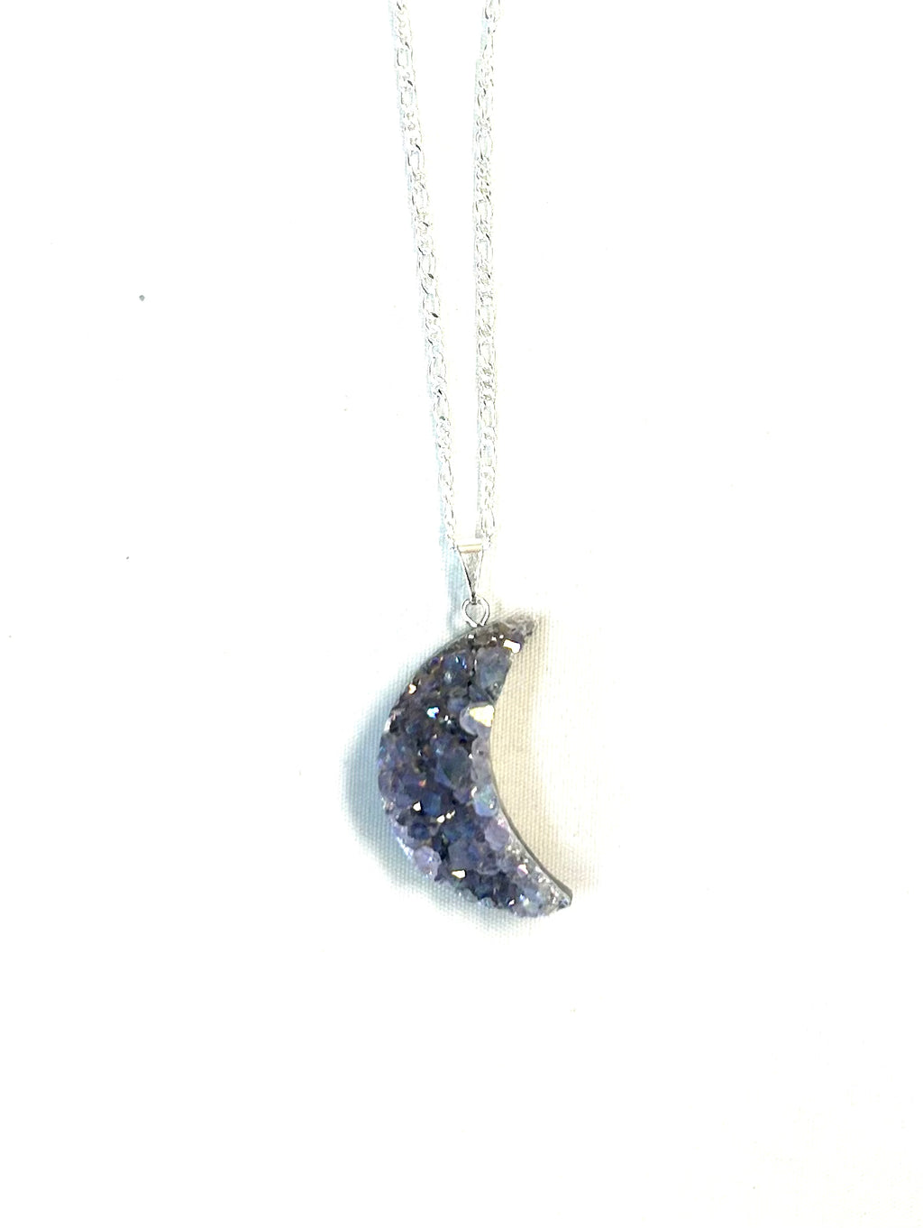 Angel Aura Amethyst Moon Cluster Necklace - Lighten Up Shop