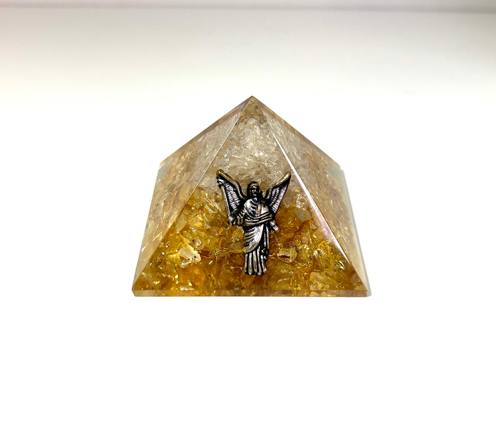 Citrine Quartz Archangel Uriel Pyramid - Lighten Up Shop