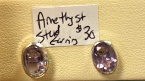 Amethyst Stud Earrings - Lighten Up Shop