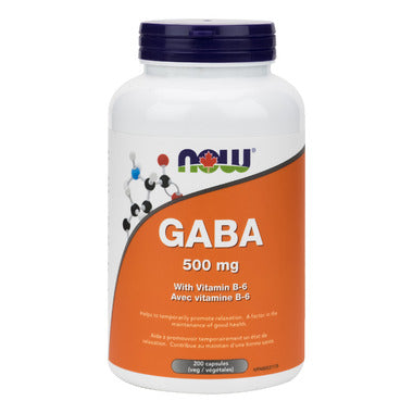 GABA + Vitamin B-6 500mg - 200 Capsule - Lighten Up Shop