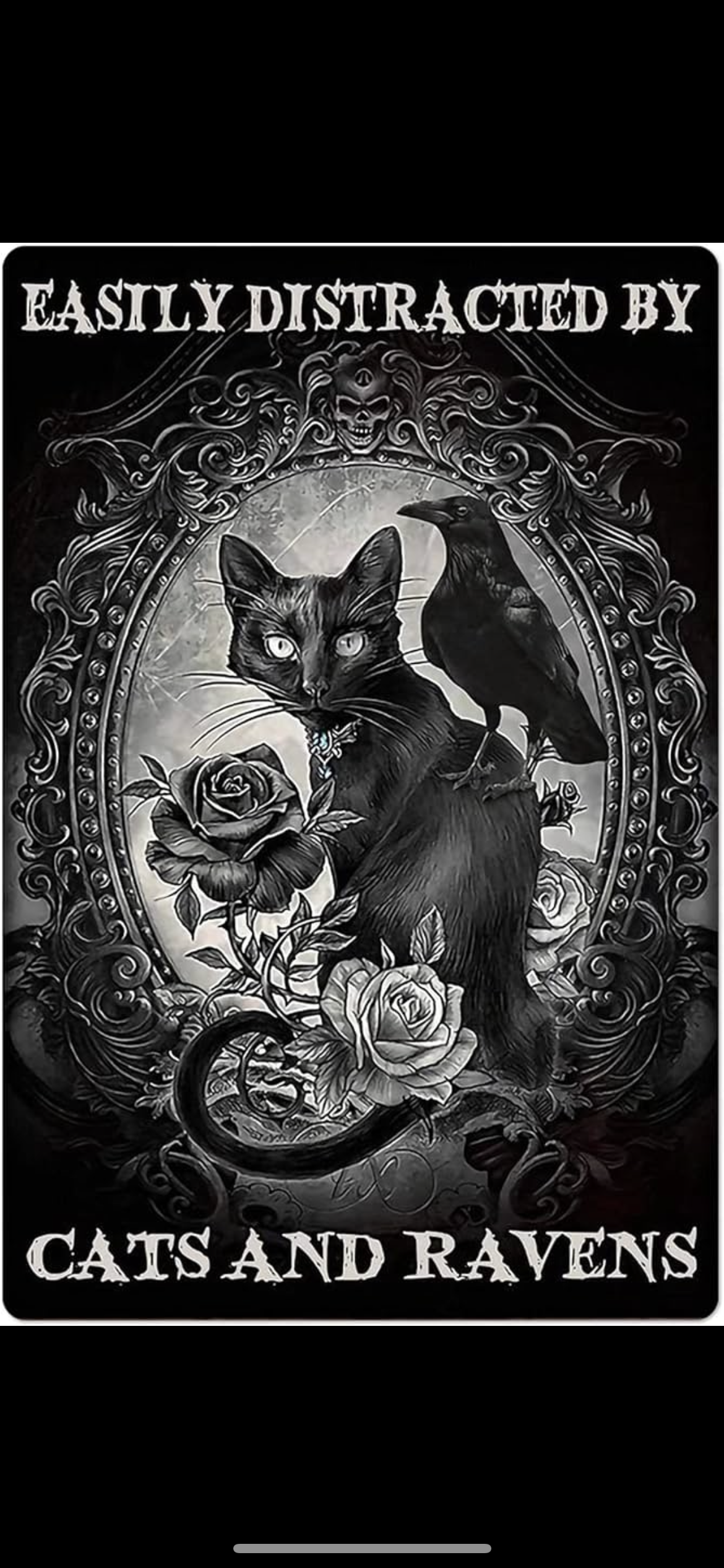 Metal Wall Plaque Easily Distracted By Cats And Ravens - Lighten Up Shop
