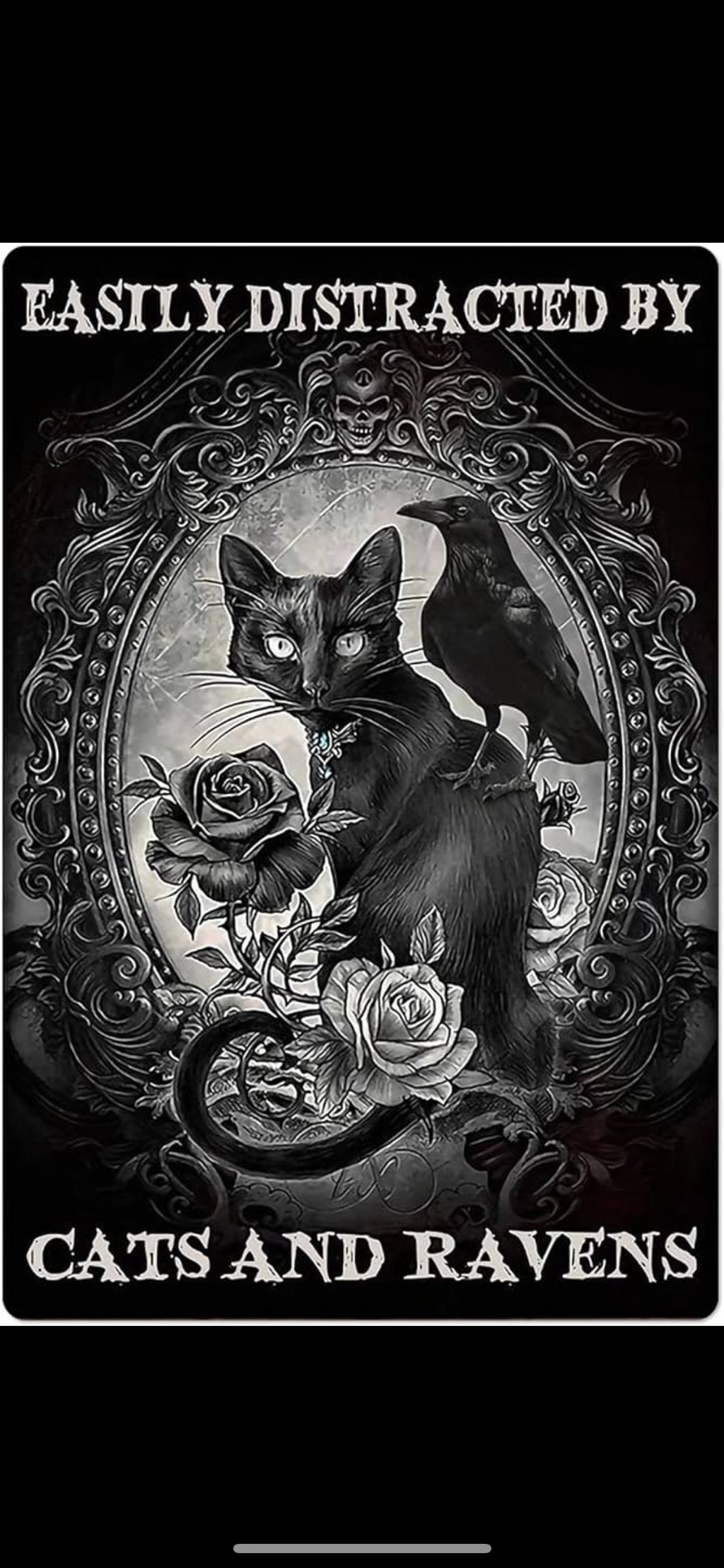 Metal Wall Plaque Easily Distracted By Cats And Ravens - Lighten Up Shop