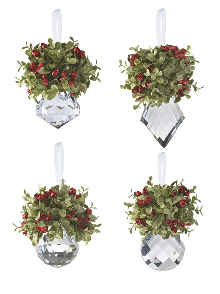 Mistletoe Crystal Ornament - Lighten Up Shop