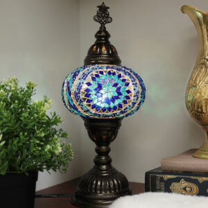 Turkish Mosaic Table Lamp Blue - Lighten Up Shop