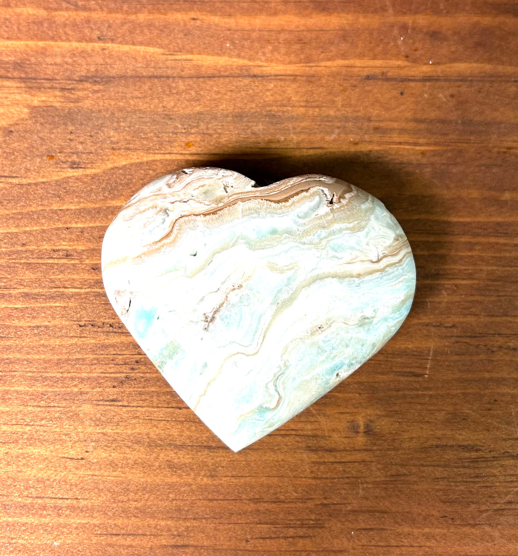 Caribbean Calcite Heart - Lighten Up Shop