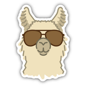 Llama Aviator Sticker - Lighten Up Shop
