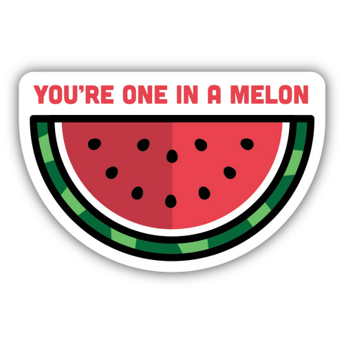 You're One In a Melon Watermelon Sticker - Lighten Up Shop