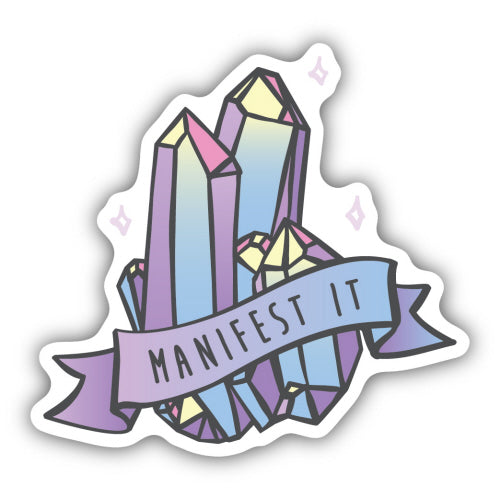 Manifest It Crystals Sticker - Lighten Up Shop