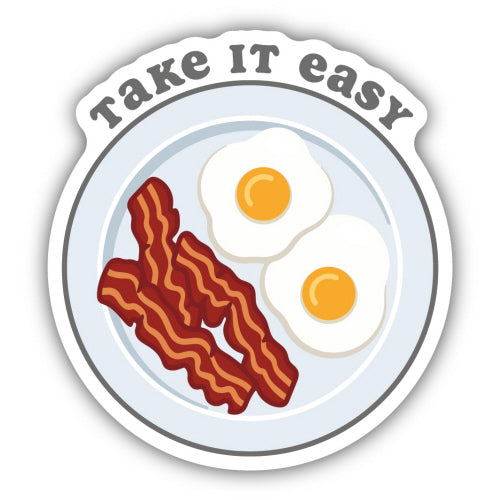Take it Easy Breakfast Plate Sticker - Lighten Up Shop