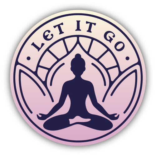 Let It Go Yoga Badge Sticker - Lighten Up Shop
