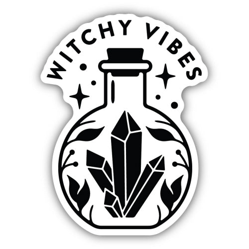 Witchy Vibes Crystal Jar Sticker - Lighten Up Shop