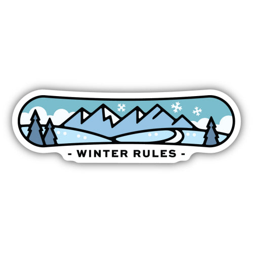 Winter Rules Snowboard Sticker - Lighten Up Shop
