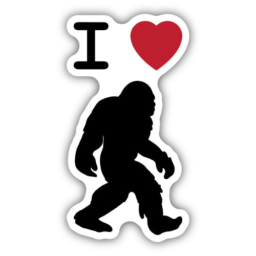 I Love Sasquatch Sticker - Lighten Up Shop