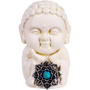 Turquoise Lotus Buddha Statue 2.5" (Friends For Life Buddhas) - Lighten Up Shop