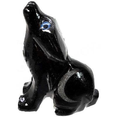 Black Onyx Wolf with Moon - Lighten Up Shop