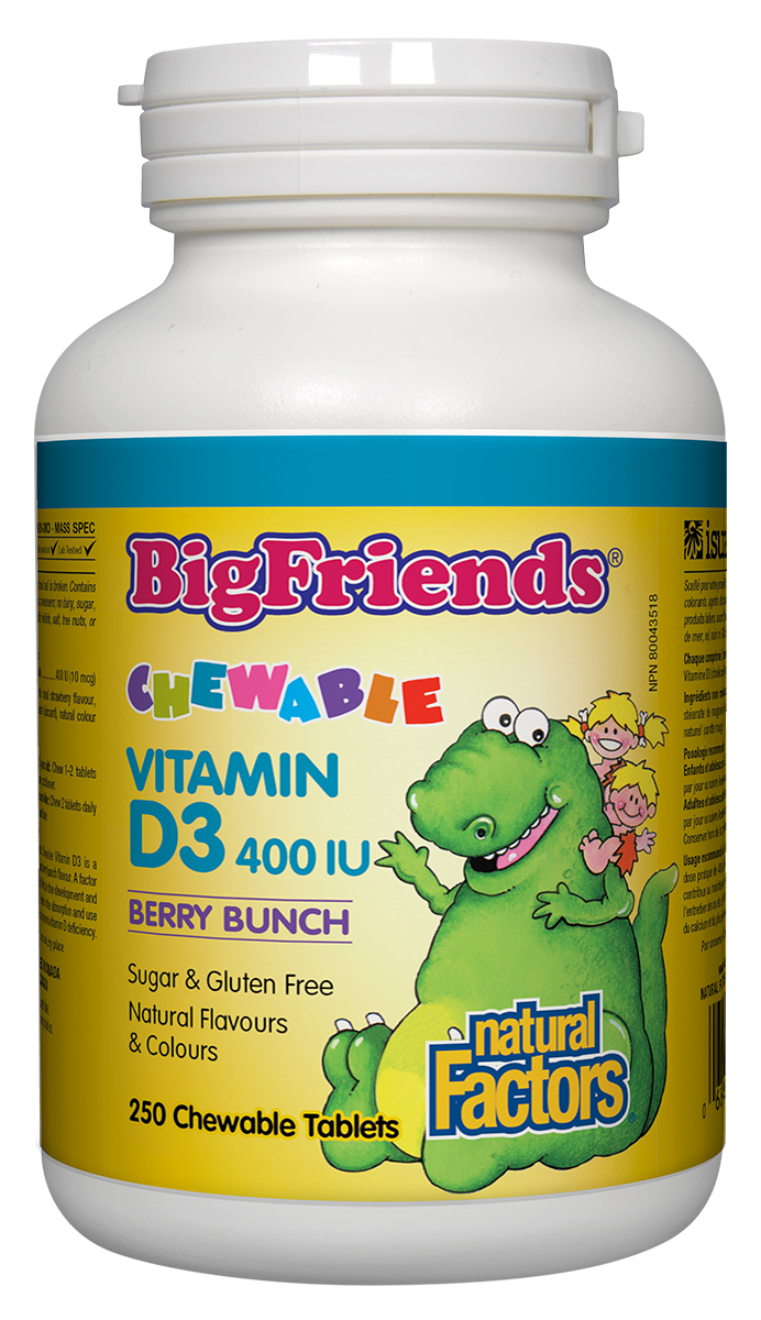 Big Friends Vitamin D3 400IU 250 chewable - Lighten Up Shop