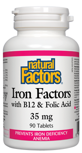 Iron Factors with B12 and Folic Acid 35mg 90 tablets - Lighten Up Shop