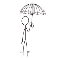24"H Person with Umbrella Rain Gauge - Lighten Up Shop