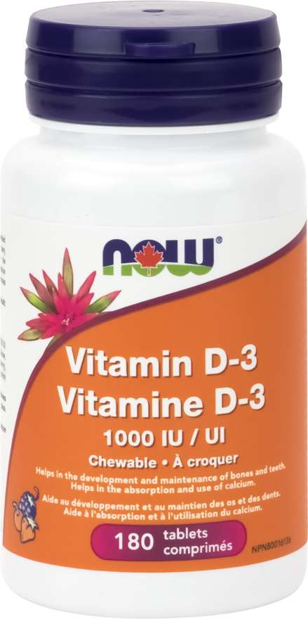 Vitamin D3 1000IU Chewable 180 tablets - Lighten Up Shop