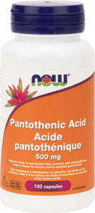 Pantothenic Acid 500mg 100 capsules - Lighten Up Shop