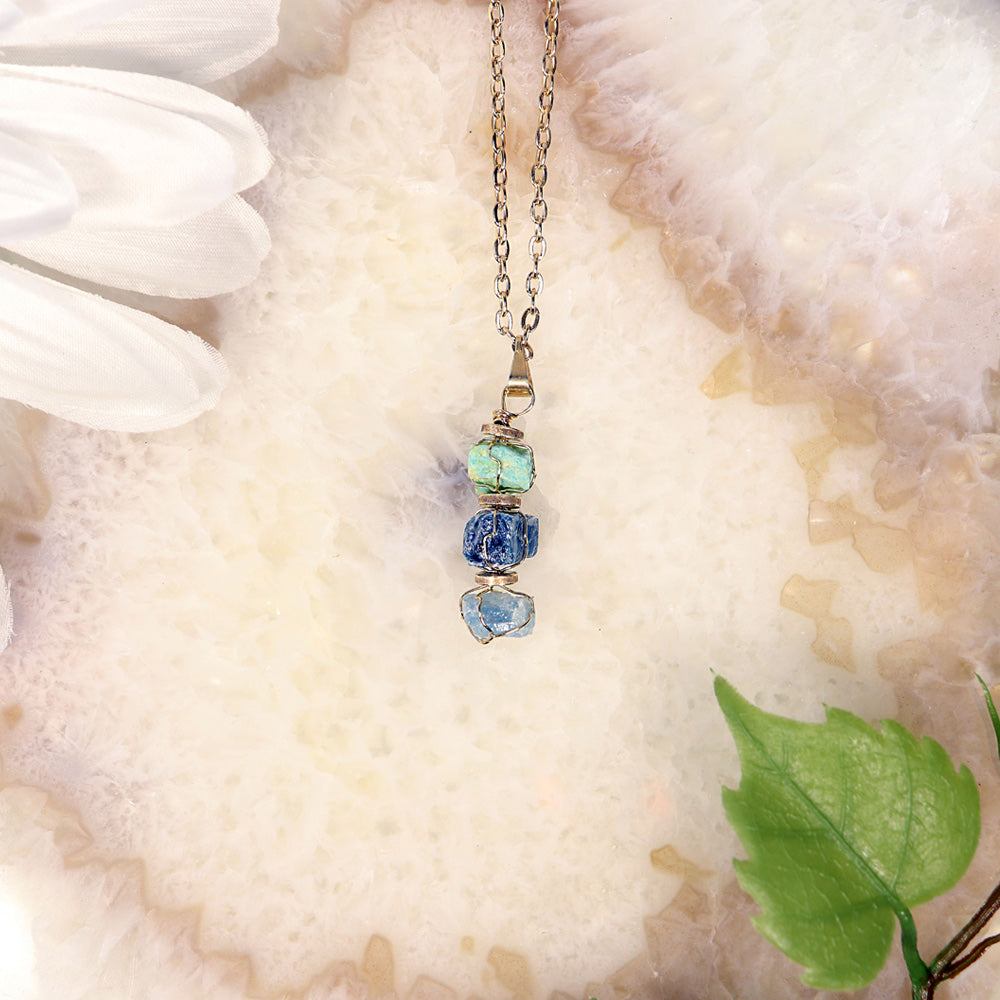 Amazonite Apatite Aquamarine Necklace - Lighten Up Shop
