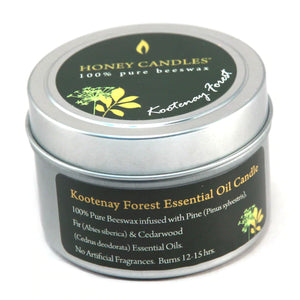 Honey Candles Beeswax Essential Oil Candle - Kootenay Forest - Lighten Up Shop