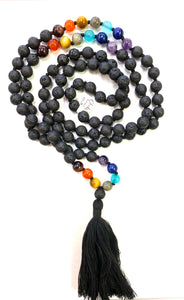 Chakra Lava Mala Beads - Lighten Up Shop