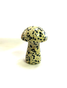 Dalmation Jasper Carved Mushroom (2”) - Lighten Up Shop