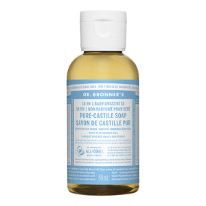 Dr. Bronner’s 18-In-1 Pure Castile Soap - Baby Unscented 59ml - Lighten Up Shop
