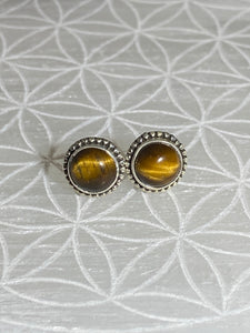 Stud Earrings Small Tiger’s Eye - Lighten Up Shop