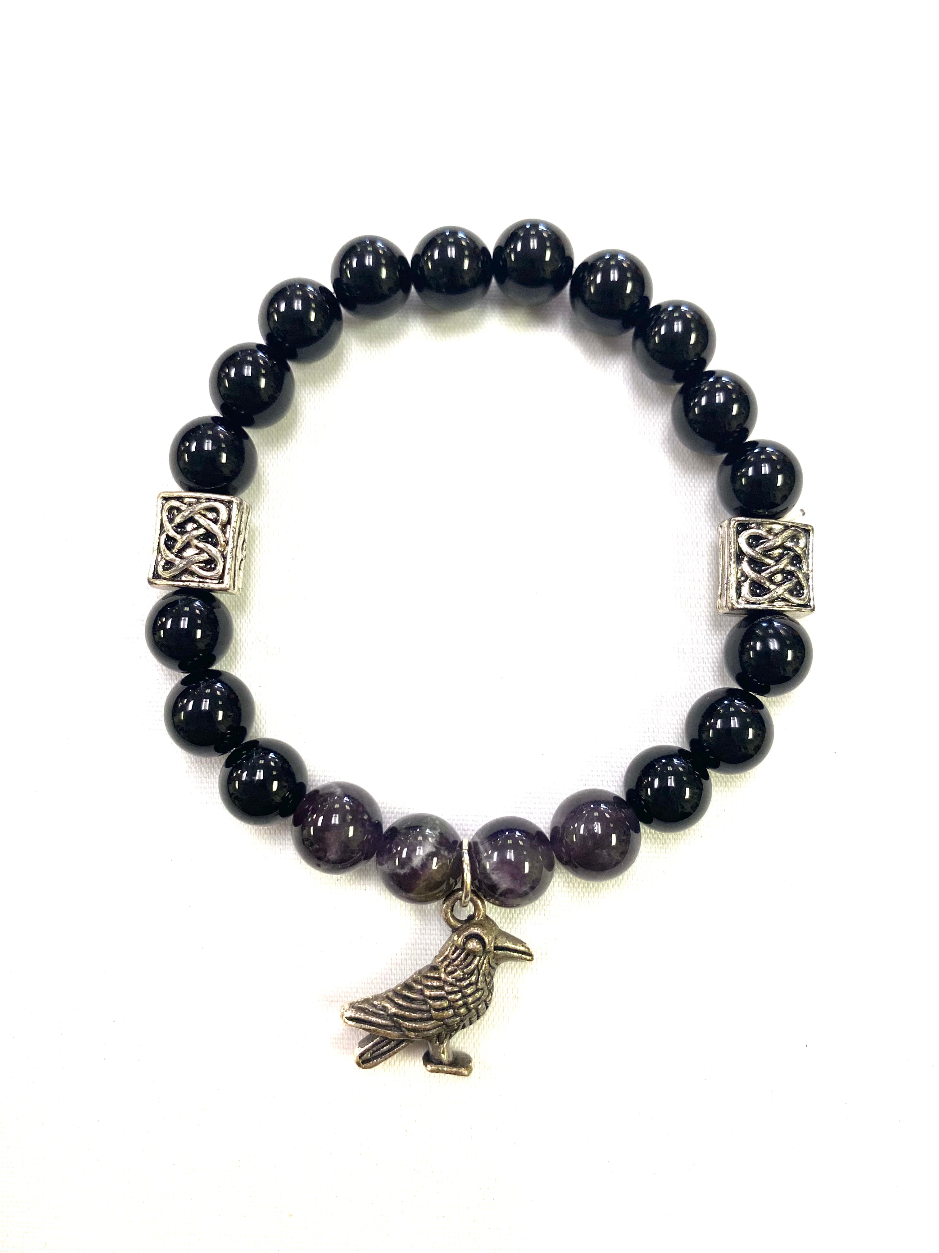 Amethyst Raven Bracelet - Lighten Up Shop