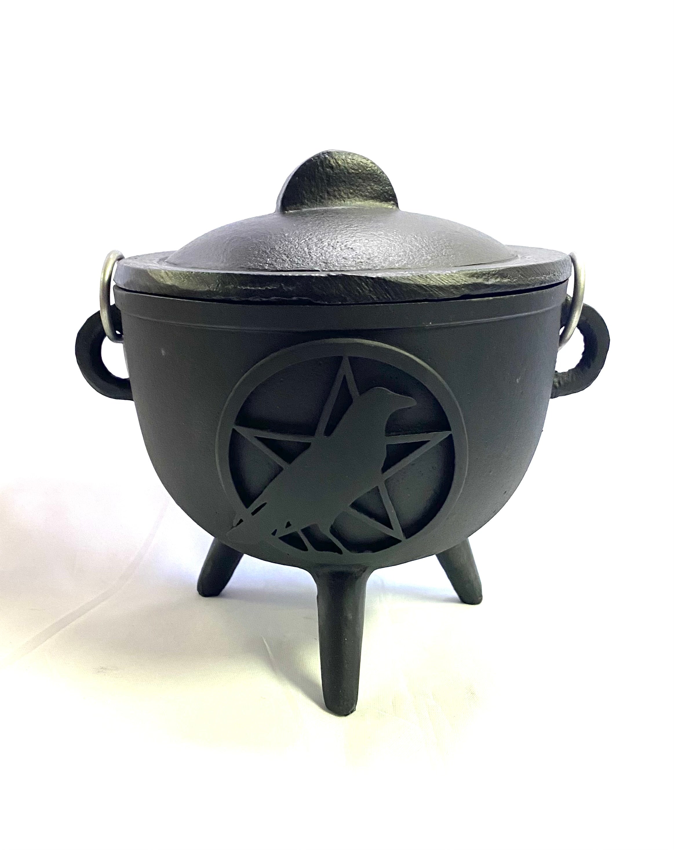 Raven Pentacle Cauldron 4” - Lighten Up Shop